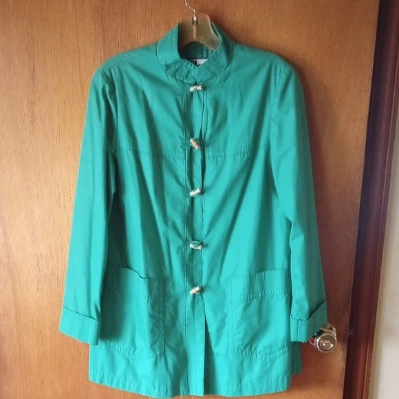 Fleet Street Rain or Shine Lined Jacket. Kelly Green, Pockets, Weather Resistant - Picture 1 of 5